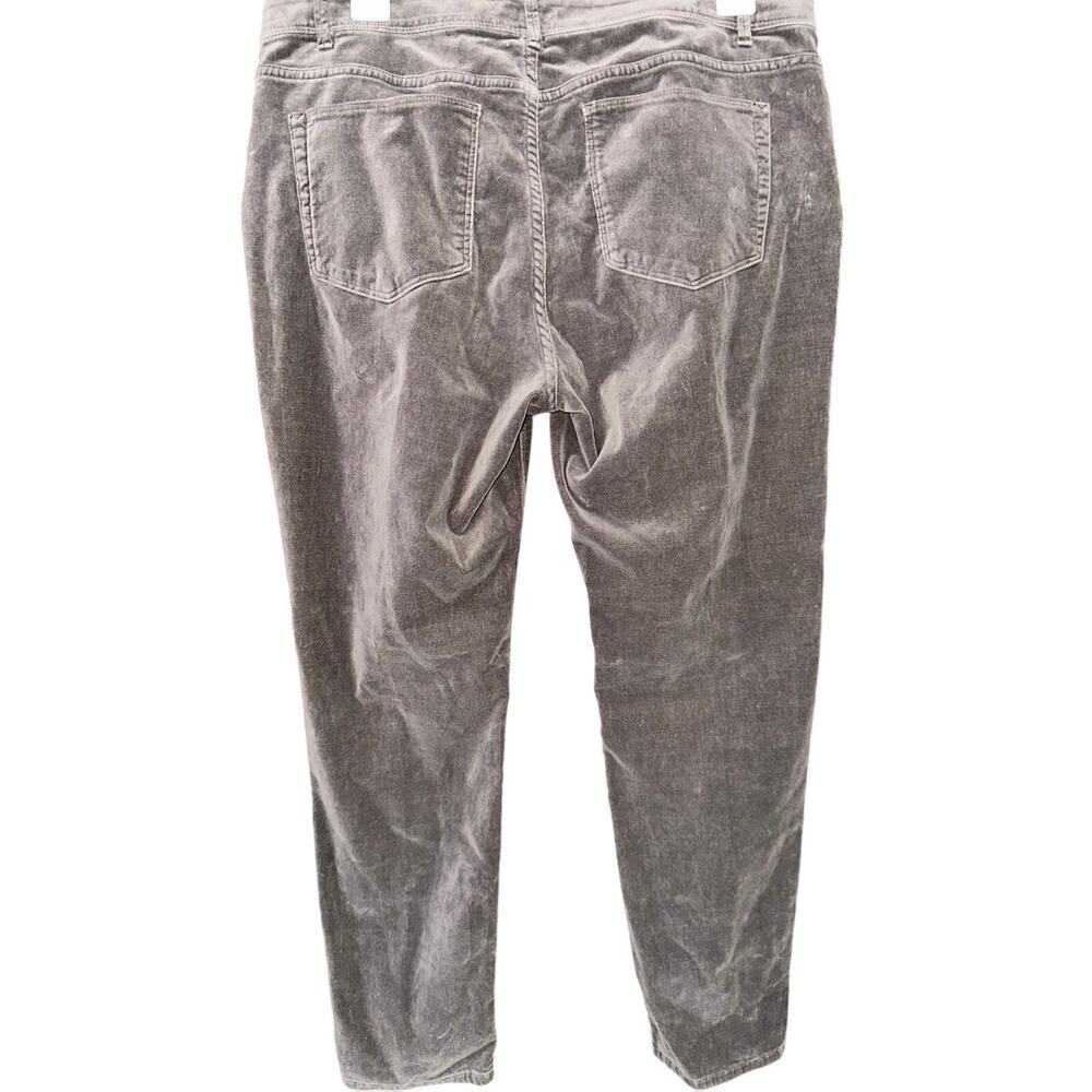 J. Jill Women’s Velvet Pants Slim Leg Ankle Taupe 10 Casual Neutral Soft - Picture 3 of 10